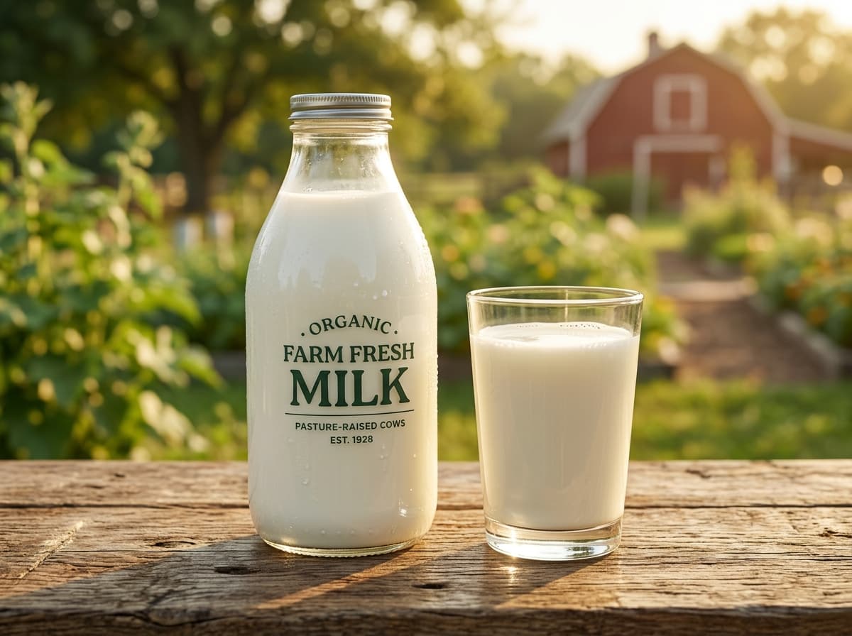A2 Fresh Milk Bottles and Glass