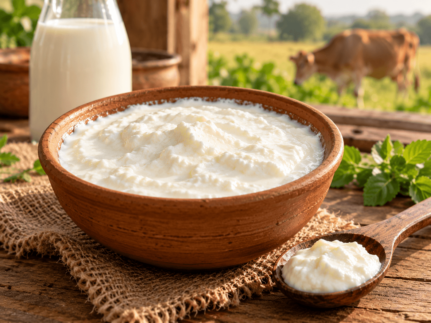SVKK Traditional A2 Desi Cow Curd in clay pot