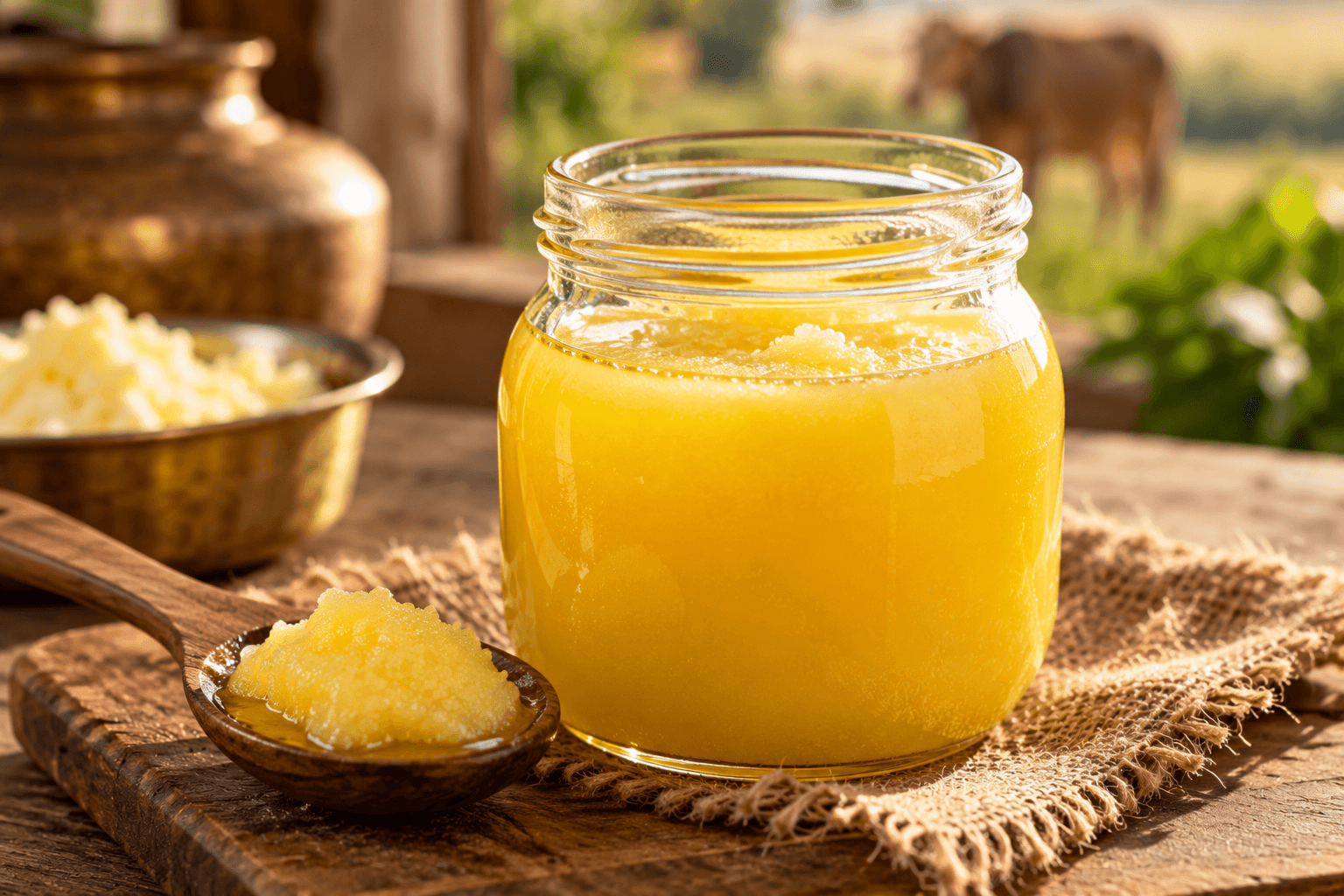 SVKK Pure A2 Desi Cow Ghee in glass jar