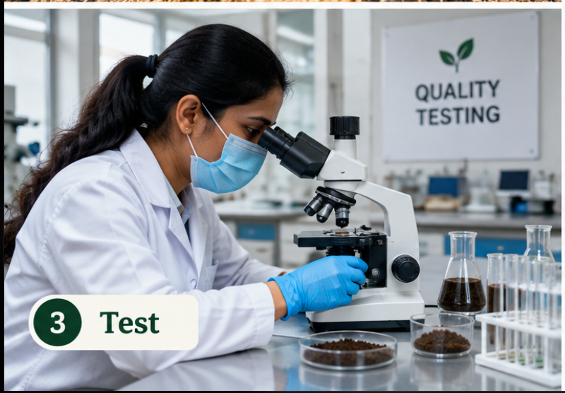 Quality testing with microscope at SVKK Common Facility Centre
